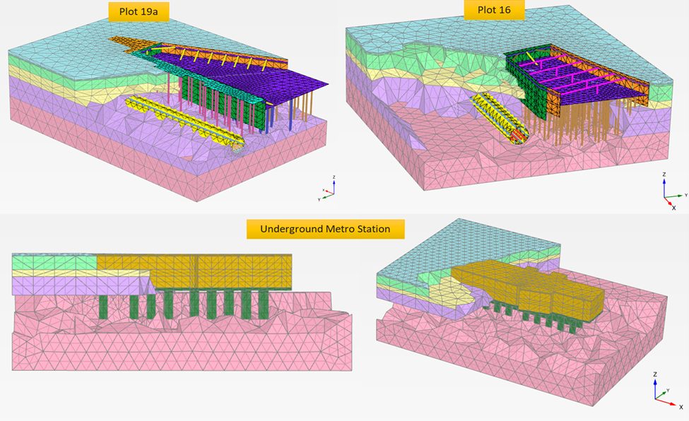 3D finite element models of an underground metro station