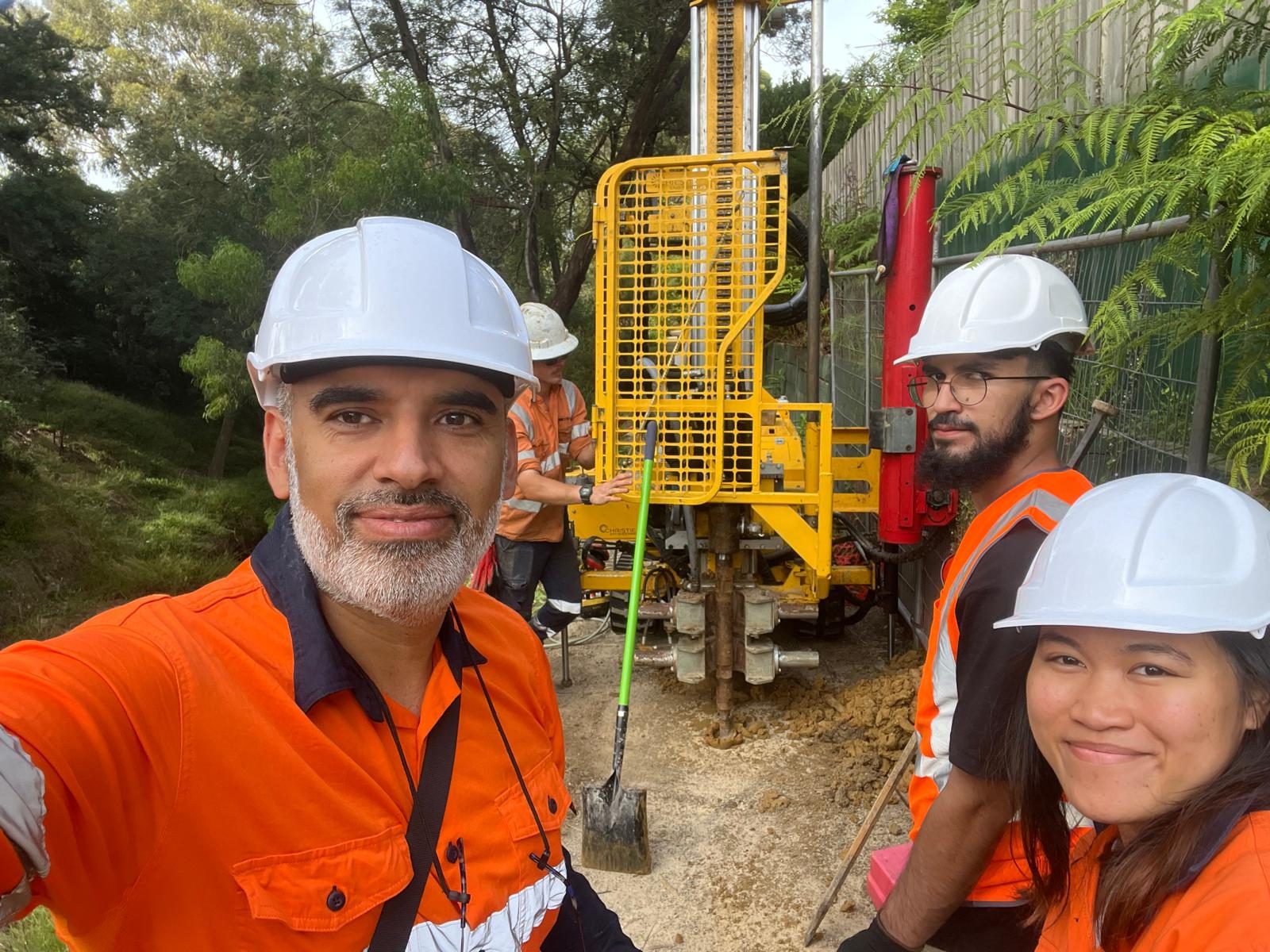 On site with the drilling rig